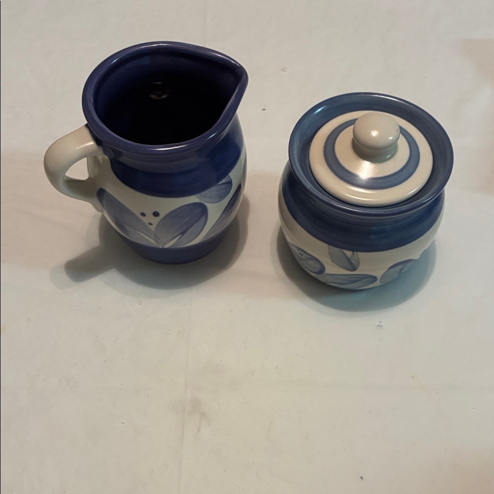 Pfaltzgraff Villa Flora Stoneware Creamer & Sugar Bowl